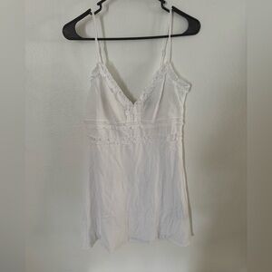 Trixxi White Mini Dress Sz S Spaghetti Strap Fit & Flare Summer Sundress Ruffle